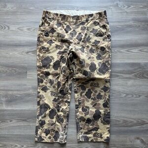 VTG Duxbak Faded Frogskin Duck Camo Canvas Pants Men's 38 Hunting